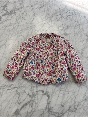 Tea Collection Jacket Mercado Quilted Floral zip Sz 2/3